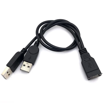 USB 2.0 זכר ל-USB נקבה 2 כפול ספק כוח כפול מפצל USB נקבה כבל מאריך רכזת תשלום עבור מדפסות