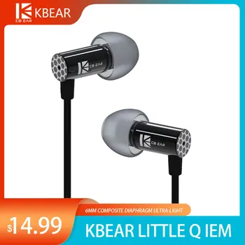 KBEAR קטן Q HIFI קווי הטוב ביותר ב-האוזן אוזניות IEM לפקח סגסוגת אלומיניום 6 מ 