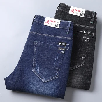 2023 האביב והקיץ ג ' ינס של גברים מותג אופנה סלים רגל קטנה מכנסיים ארוכים הגירסה הקוריאנית של המגמה הכל