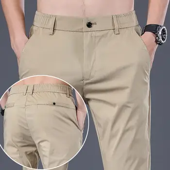 2020 חדש האביב סתיו גברים קרח משי דק חופשי מוצק מכנסיים זכר קוריאנית גבוהה המותניים מכנסיים ארוכים ישר מזדמנים מכנסיים K173