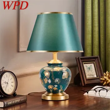 WPD מודרני ירוק קרמיקה מנורת שולחן LED יצירתי עמעום שולחן אור אופנה עיצוב הבית הסלון, חדר השינה