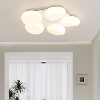 קרם הרוח לבן LED מנורת תקרה בסלון בועה המנורה הגנה העין חדר השינה חדר השינה מנורות תקרה