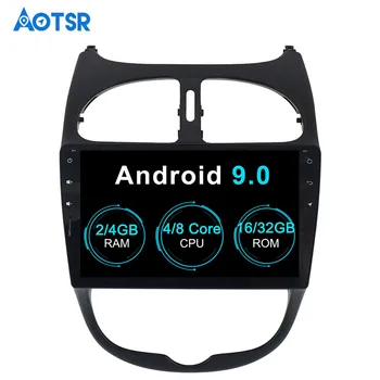Aotsr אנדרואיד 9.0 ניווט GPS לרכב לא DVD Player For Peugeot 206 2000-2016 מולטימדיה 2 Din רדיו מקליט Bluetooth WIFI