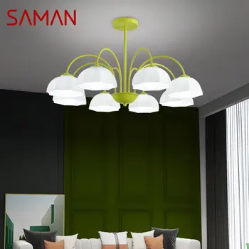 המלון ירוק זכוכית תלויה מנורת תקרה LED יצירתי עיצוב פשוט תליון נברשת אור הביתה הסלון לחדר השינה