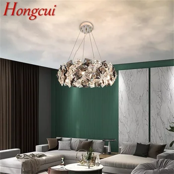 Hongcui אור תליון מודרני יוקרה קריסטל מנורת LED תאורה לבית האוכל בסלון