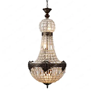 אירופה רטרו וינטג ' מקסים המלכותי האימפריה סגנון Led גדול קריסטל מודרני נברשת המנורה Lustres אורות E14 עבור מלון הסלון
