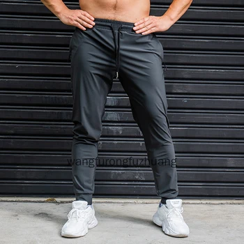 חדש גמישות איש רצים מכנסיים מזדמנים מכנסיים עם כיסי רוכסן אימון ריצה כושר מכנסיים אימון כושר ספורט מכנסיים