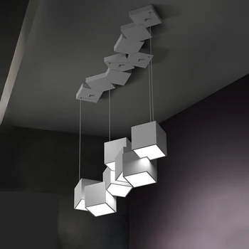 מינימליסטי קוביית קסם נברשת בסלון ברזל הברק Pendente המנורה נורדי חדר שינה מודרני חדר לימוד בר תאורה Lamparas