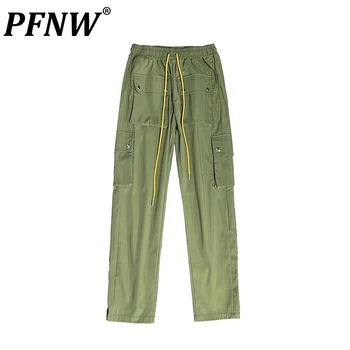 PFNW אביב סתיו של גברים מולטי לובש מסוגל כפתור רחבים מכנסי דגמ 