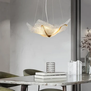 פרפר מעצב קריסטל מודרני חרוז אור התקרה נברשות 2023 LED החדש תלויות מנורות עיצוב הבית Lustres על חדר האוכל.