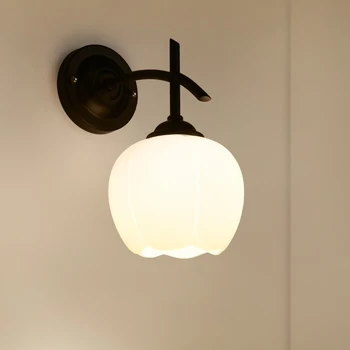 אמריקן וינטג ' לופט מנורת קיר סלון זכוכית, פמוטי קישוט קיר גופי תאורה תאורת חדר השינה ליד המיטה אור הקיר