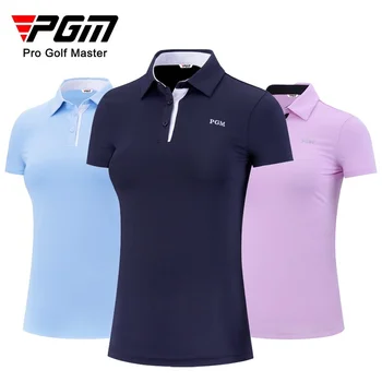 PGM הקיץ גולף נשים עם שרוול קצר חולצת נשים, חולצות ספורט סלים בגדים מהיר יבש לנשימה גולף, טניס ביגוד YF486