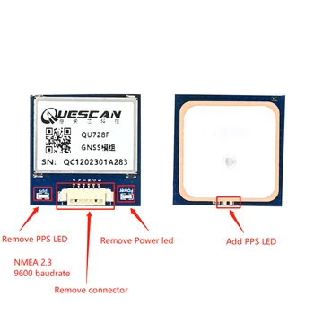 QUESCAN 3.3-5.0 V מודול GPS לא PPS כוח LED להסיר מחבר-התאמה אישית