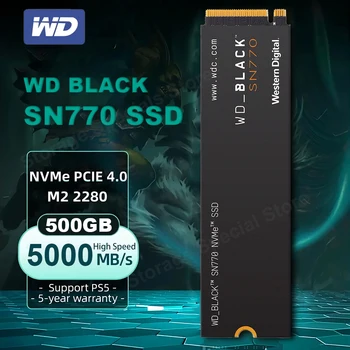 WD_BLACK NVMe SSD SN770 500GB פנימי המשחקים בכונן הזיכרון המוצק Gen4 PCIe 4.0 מ. 2 2280 SSD עבור MiniPC PS5 המשחקים הנייד דיסק