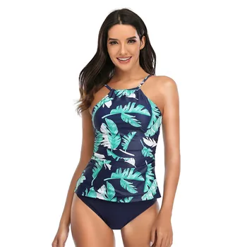 שני חלקים של בגדי ים נשים שמלת החוף 2023 מודפס Tankini סט בגדי ים נקבה ספורט רחצה שחייה בגד Beachwear