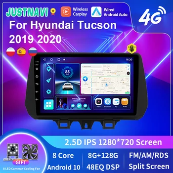 JUSTNAVI 2Din אנדרואיד 10 עבור יונדאי טוסון החדש IX35 2018 2019 מולטימדיה רדיו במכונית Autoradio אוטומטי ניווט GPS סטריאו Carplay