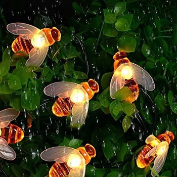 חדש אנרגית שמש חמוד דבש דבורים Led מחרוזת פיית אור 20leds 30leds דבורה גינה חיצונית גדר החצר חג המולד זר אורות
