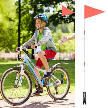 הזנב הדגל של ילדים אופניים טריילר בטיחות דגלים סיבים רוד רעיוני בטיחות אופניים דגל פיברגלס מוט משולש המוט הילד