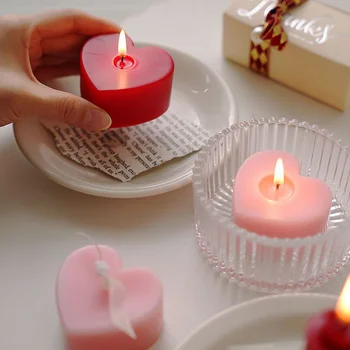 אוהב נר ההצעה הרומנטית יום הולדת ניחוח יד מתנה יצירתית קישוט הבית בצורת לב, נר ריחני