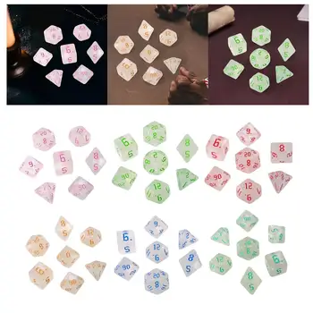 7PCS Polyhedral קוביות להגדיר D4-D20 רב-צדדי קוביות הוראת המתמטיקה האיידס של MTG RPG משחק לוח משפחה איסוף שותה אביזר
