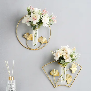 יצירתי תלוי קישוט השולחן בבית תלייה על קיר הידרופוני אגרטלים פשוטה הסלון קישוטים אדניות על פרחים מיובשים