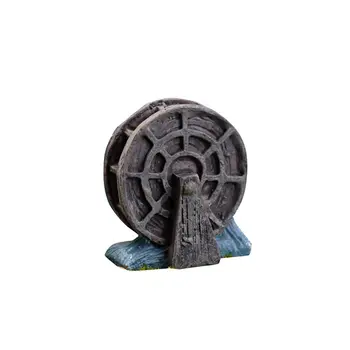 גלגל המים מיניאטורי דמויות שרף גן חממה קישוט גלגל מים מיקרו גינון בית הבובות Ormanent