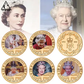 1926-2022 המלכה אליזבת השנייה זהב מטבע זכרון עם קופסת מתנה המלוכה אתגר מטבעות אספנות מדליית מזכרת מתנות