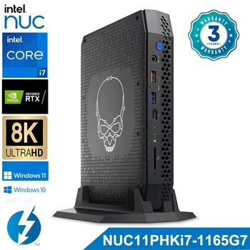 Intel NUC 11 NUC11PHKi7 Mini Pc Core i7-1165G7 NVIDIA GeForce RTX2060 6GB GDDR6 ברק 4 Wi-Fi 6 מיני Pc של Windows 10 11