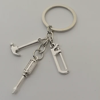 1 יח ' תכשיטים כלי מחזיק מפתחות מסור מברג פטיש תליון מחזיק מפתחות של גברים מתנה