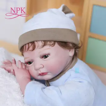 NPK 55CM התינוק נולד מחדש גוף רך 100% עבודת יד ציור מפורט אספנות אמנות בובות צעצועים עבור בנות ללוות מציאותי בובה