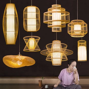 הבמבוק הסיני נברשת זן תה בחדר מסעדה פנס סיר חם מסעדה, B & B בדרום מזרח אסיה יצירתי בסגנון יפני המנורה