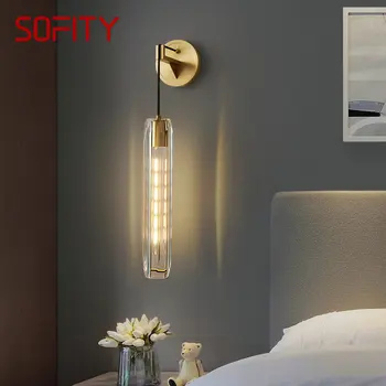 אניטה עכשווי נחושת פמוט קיר מנורת LED מקורה פליז ליד אור קלאסי יצירתי בעיצוב מגורים בבית חדר השינה