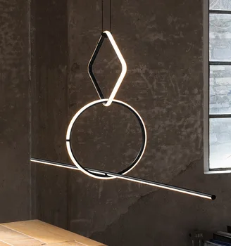 סקנדינבי מודרני גיאומטרי אורות תליון הסלון מסעדה בר מעצב הפרט יצירתי אמנות קו תלויות מנורות גופי