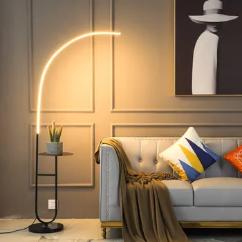 מודרני מינימליסטי מנורת רצפה כפולה משיש מגש מעוגל הגנה על עין פינה מנורת רצפה קפה שולחן מנורה קישוט החדר