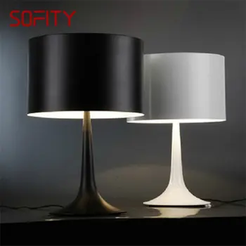 SOFITY מנורות שולחן עכשווית שחורה פשוטה LED שולחן אור דקורטיבי לבית ליד המיטה