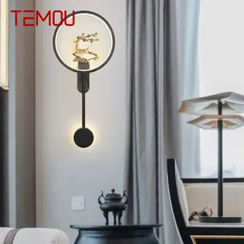 TEMOU עכשווי מנורת קיר LED בציר פליז יצירתי מנורות קיר הבית הסלון, חדר השינה ליד המיטה עיצוב