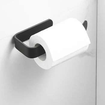 מחזיק נייר טואלט טישו גליל בעל מתלה שחור מט אביזרי אמבטיה 304 נירוסטה הקיר WC מחזיק נייר