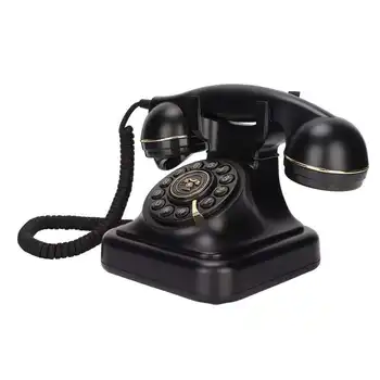 בציר טלפון נייח בסגנון אירופאי מיושן פתול טלפון שולחני קבוע קווי הטלפון במשרד בבית מלון קישוט