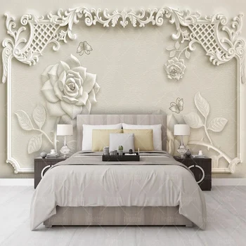 מותאם אישית 3D ציור קיר טפט בסגנון אירופאי הרומית טור פרחים רקע נייר קיר סלון, חדר טלוויזיה חדר שינה עיצוב הבית 3D קיר