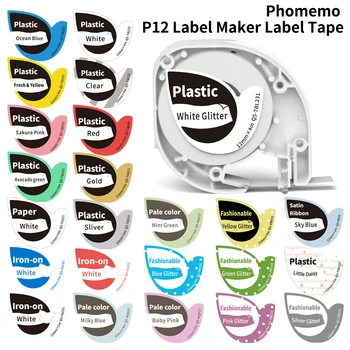 Phomemo P12 P12-Pro תוויות הקלטת תחליף DYMO Label Maker LT110Pastic הקלטת DYMO Letra תג 100 שעות זה-100T LT110T