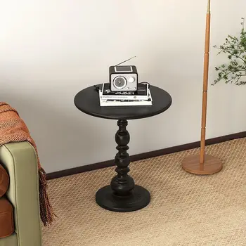 קפה שחור שולחן עגול מברזל בעל מגש שטח קטן קישוטים פינת קפה שולחן קונסולה Tavolino דה Salotti נורדי רהיטים