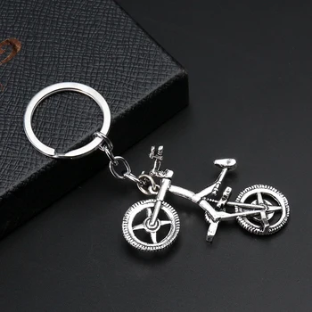 עיצוב יצירתי סגסוגת אופניים בצורת מחזיק מפתחות מתכת דגם הרכב את מפתחות המכונית טבעת קישוט תליון מזכרת מתנה