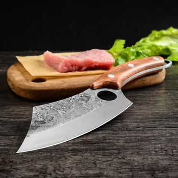 Zemen מאחז קמפינג שף קליבר 6.5 אינטש פלדת אל-חלד סרבית תוקע סכין לחתוך סכיני מטבח טבח סכיני הקצבים