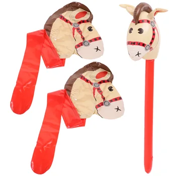 הסוס מקל מתנפחים מסיבה צעצוע ילדים מקלות בלון לקאובוי סוסים קישוטי תפאורה חיות צעצועים ציוד יום הולדת לפוצץ