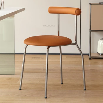 נורדי עור מלאכותי האוכל הכיסא הביתה רהיטים מסעדה Backchair פשטות יצירתי קפה פנאי כיסאות