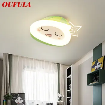 OUFULA מודרני תקרה מנורת LED 3 צבעים פירות יצירתי דוגמנות הילדים מצוירים של אור הביתה ילד השינה במקום.