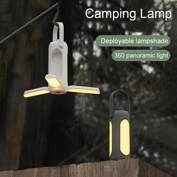 רב תכליתיים 10000mAh אור קמפינג 3 ב-1 חיצונית נורת LED נטענת USB אוהל נייד מנורה טיולים אורות חירום