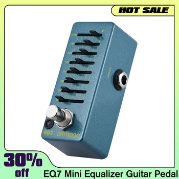 ammoon EQ7 מיני אקולייזר גיטרת פדל גיטרה חשמלית השפעה דוושת 7-Band EQ גוף סגסוגת אלומיניום נכון לעקוף את הגיטרה אביזרים