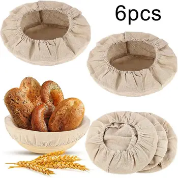 6Pcs בצק לחם Fermentable נצרים הגהה סל בד כותנה ריפוד כיסוי סלי אחסון מכסה