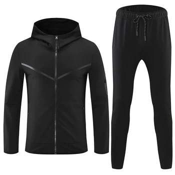 חורף מלא Zip גברים אימונית מכון כושר ספורט חליפת בגדים לרוץ ריצה ספורט ללבוש תרגיל אימון סט בגדי ספורט